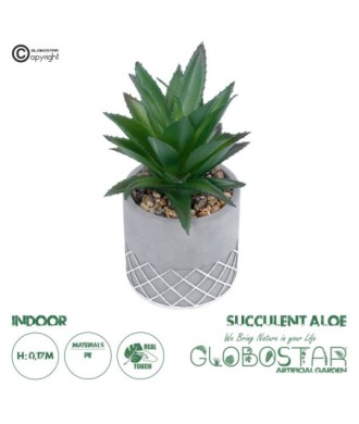GloboStar® Artificial Garden SUCCULENT ALOE 21096 Διακοσμητικό Φυτό Παχύφυτο Αλόη Υ17cm